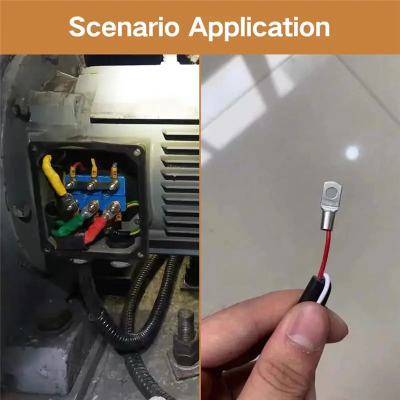 

Power Tool Sets 220Pcs Bare Ring Terminals Lug Tinned Copper Tube Lug Seal Battery Wire Connectors Cable Crimped SC4-SC25