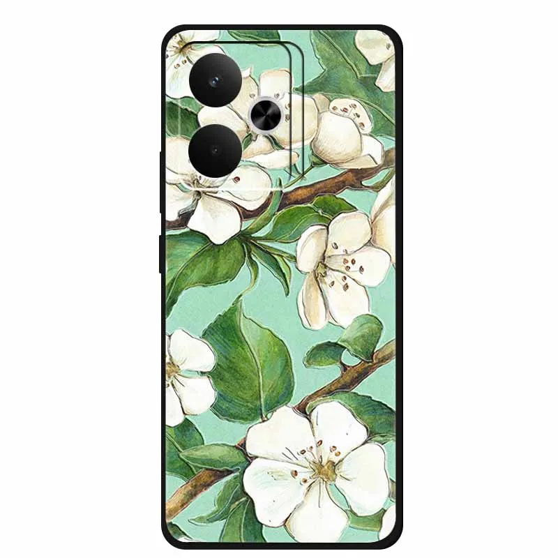 3D Flowers Emboss Fundas For Realme GT7 case GT 7 Soft Silicone Phone Cases For Realme GT 7T Case Mobile phone Shockproof Shell view 3