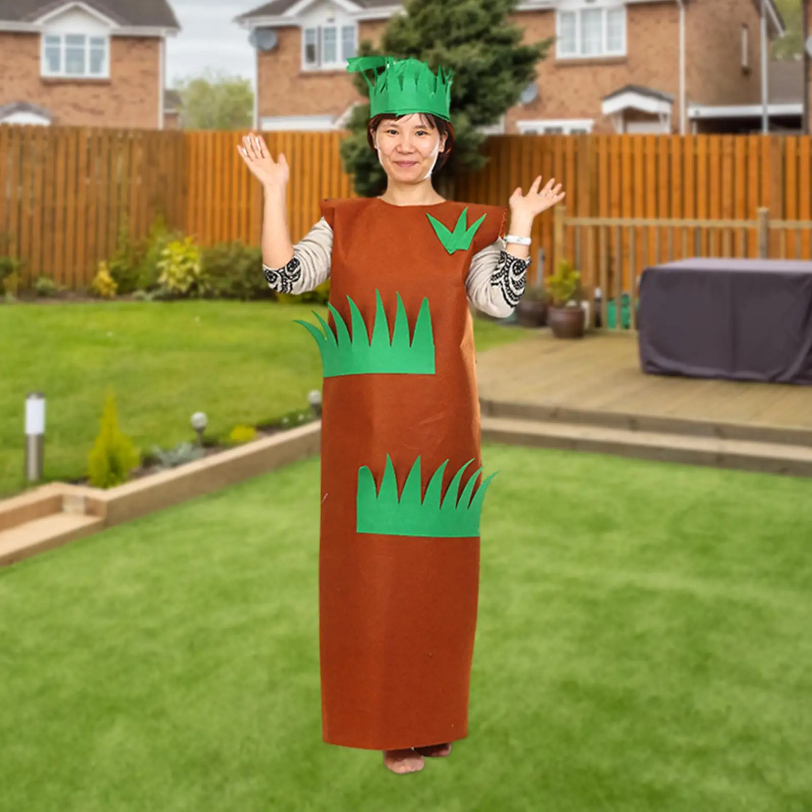 زي شجرة العشب التنكري لحفلات الكرنفالات ذات الطابع البيئي والعطلات بطول 124 سم للبالغين #4