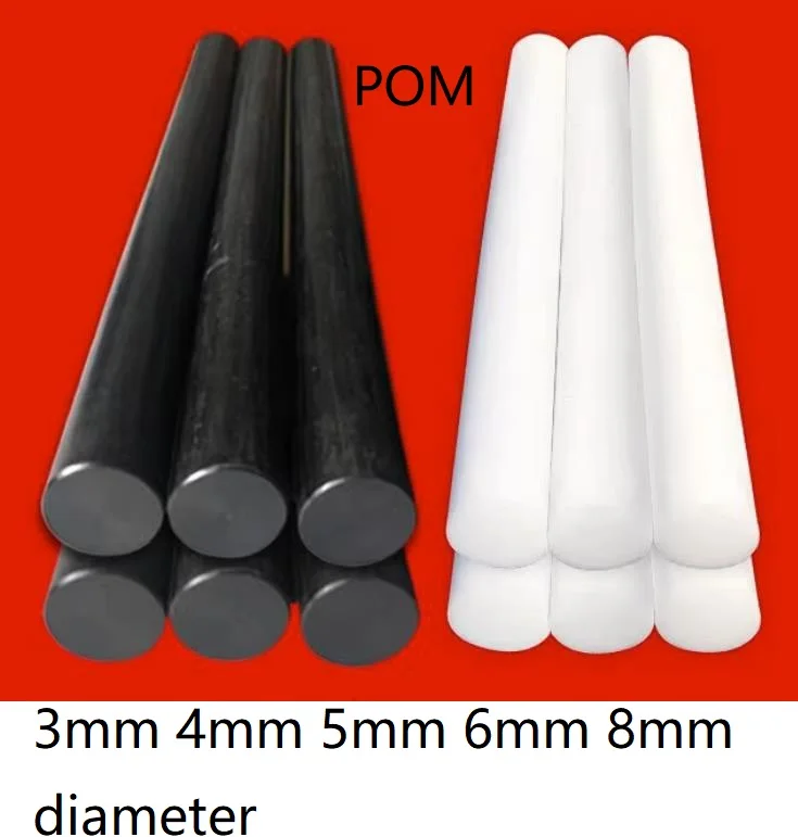 3mm 4mm 5mm 6mm 8mm diameter black polyoxymethylene rod white DELRIN pom bar POM engineering plastic stick polyacetal pom