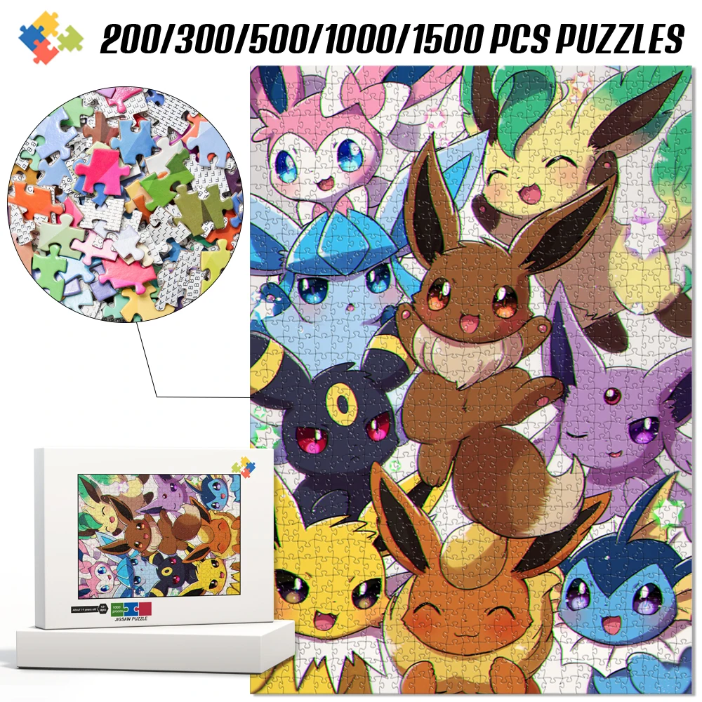 Cute Pikachu Jigsaw Puzzle Pokemon Anime Puzzle for Adults Kids Interactive Family Game Collectible Toy Creative Birthday Gifts