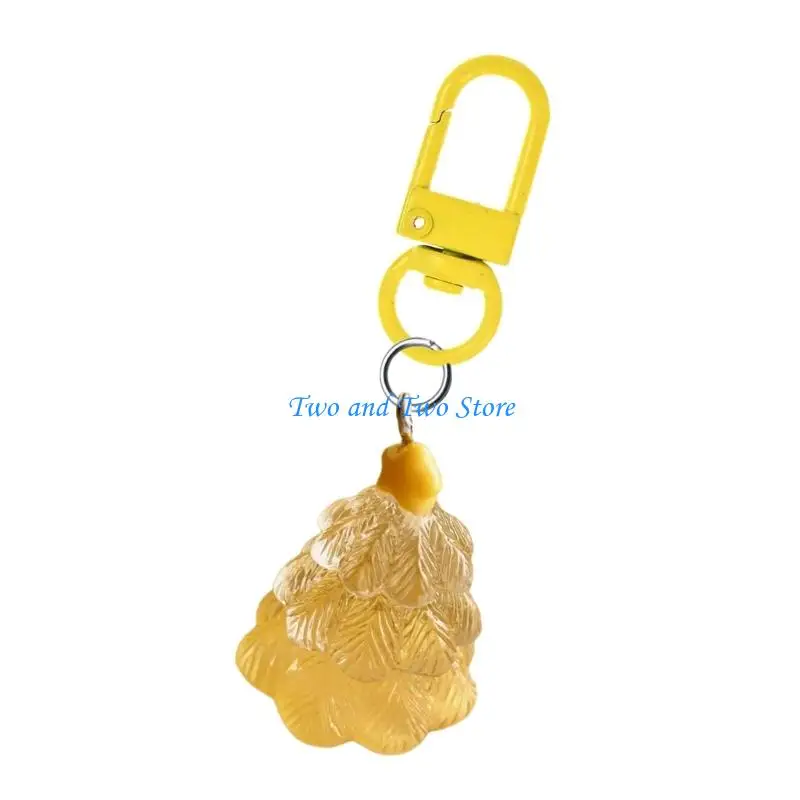 HX6F Multicolor Festival Resin Chain Christmas Tree Theme Everyday Use Keychain