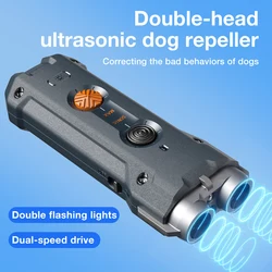 Type-C Rechargable Ultrasonic Dog Repellent Portable Anti Barking Training Device Ultrasonic Dog Repeller with LED Flashlight