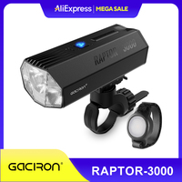 Gaciron Bicycle Front Light,Raptor 1800/3000 Lumens Wireless Remote Control Bike Headlight,Auminium Anti-Glare Bike Front Light
