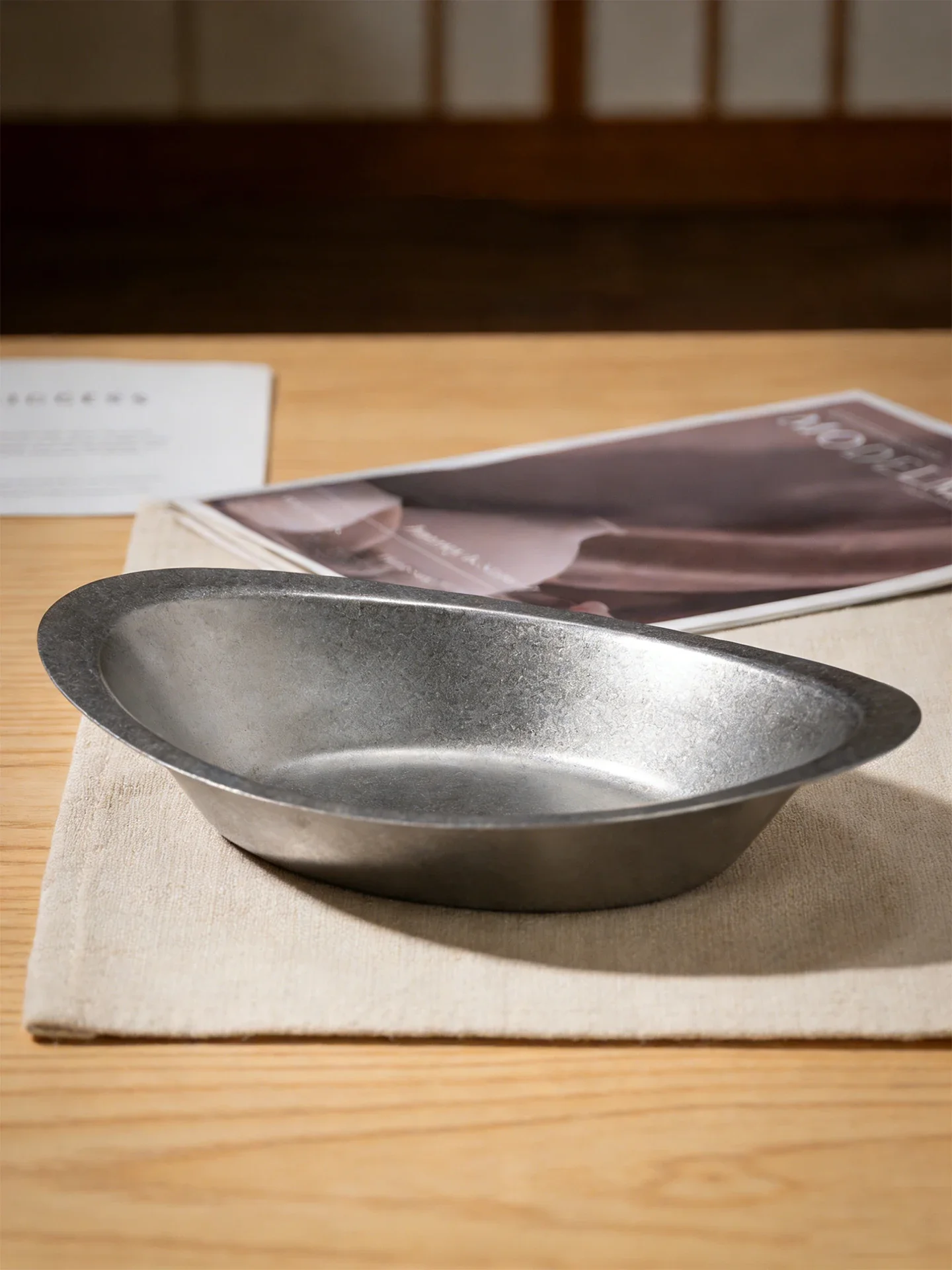Retro 304 Stainless Steel Creative Dining Utensils Fruit Salad Plate Weathered Dish Curry Plate Commercial Use Dish
