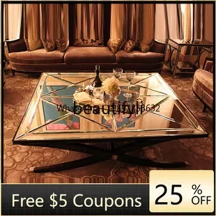 

FF Glass coffee table post-modern square table