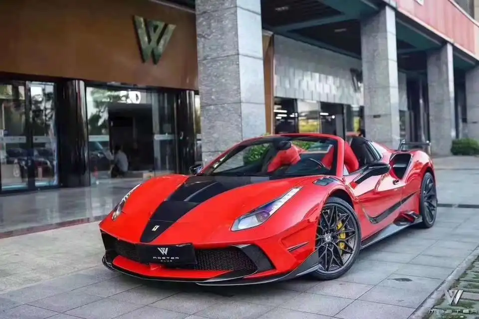 Half Carbon Fiber Front Lip Side Skirts Rear Diffuser Hood For 488