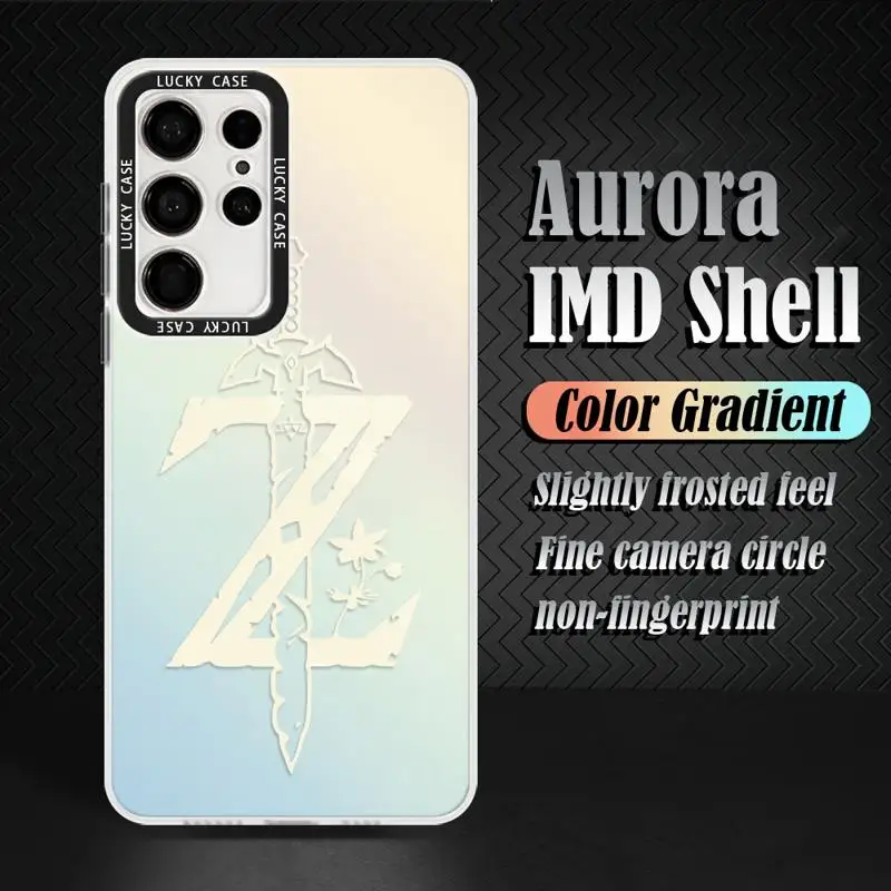 

Game L-Legend-Zeldas Knight Laser Gradient phone cases for samsung Galaxy S24 S23 Plus S21 S22 Ultra FE Colorful Luxury fundas