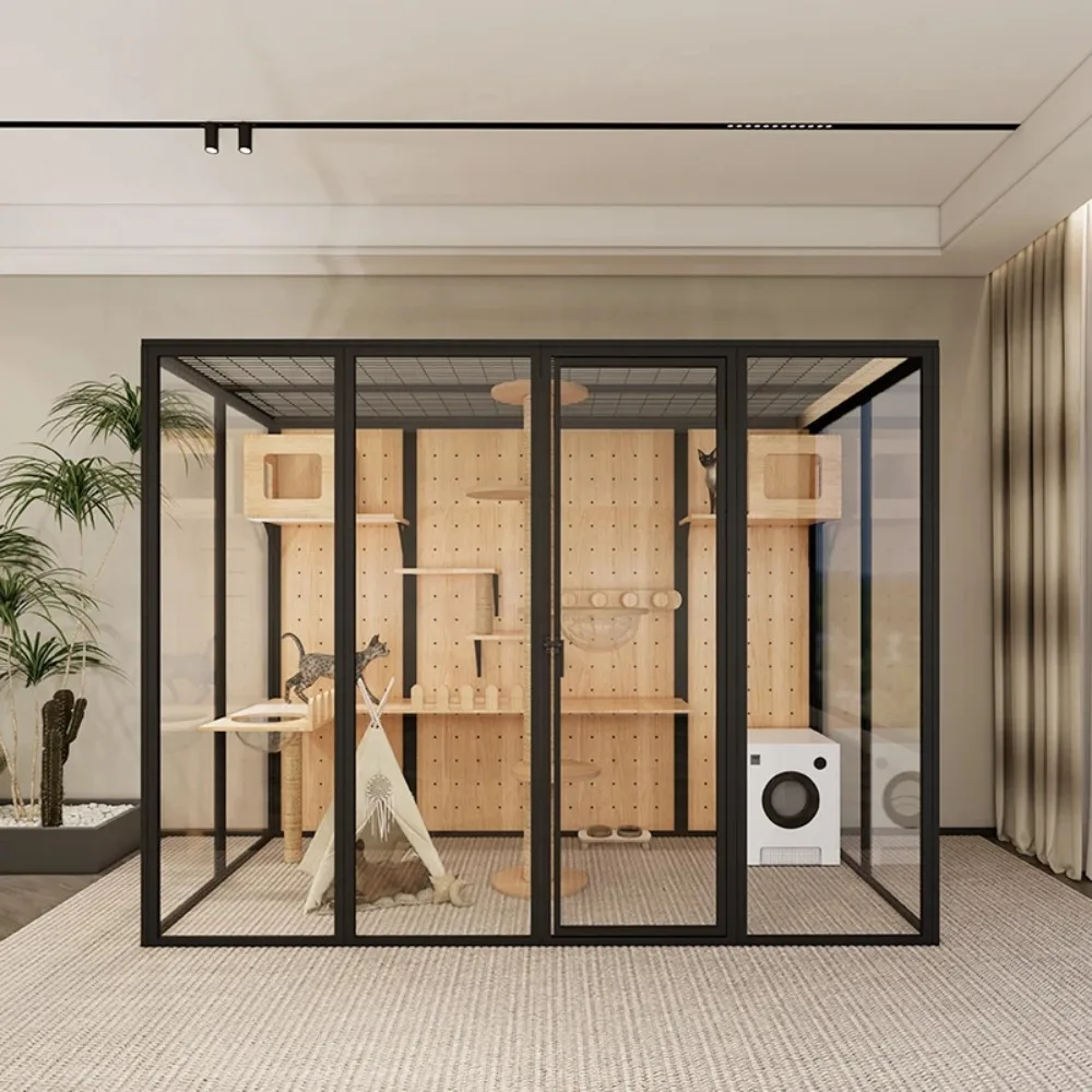 Panoramic  villa  house household  cage large indoor  villa  cabinet luxury glass  room customization
