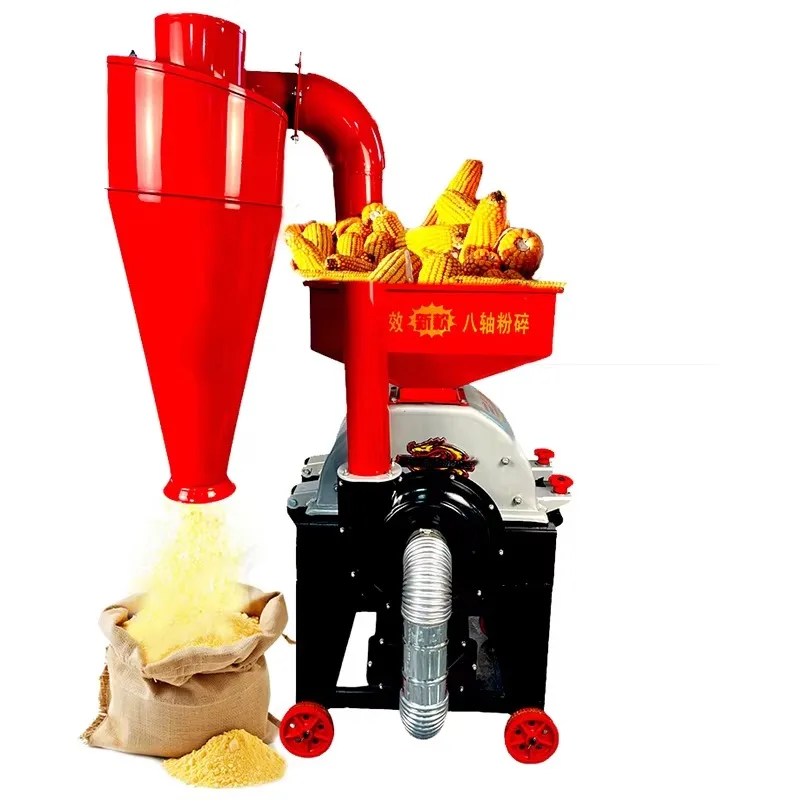 Automatic Bag Filling Livestock Feed Hammer Grinder Forage Straw Corn Grain Maize Crusher Chopper Milling Machine 1350 Kg/h