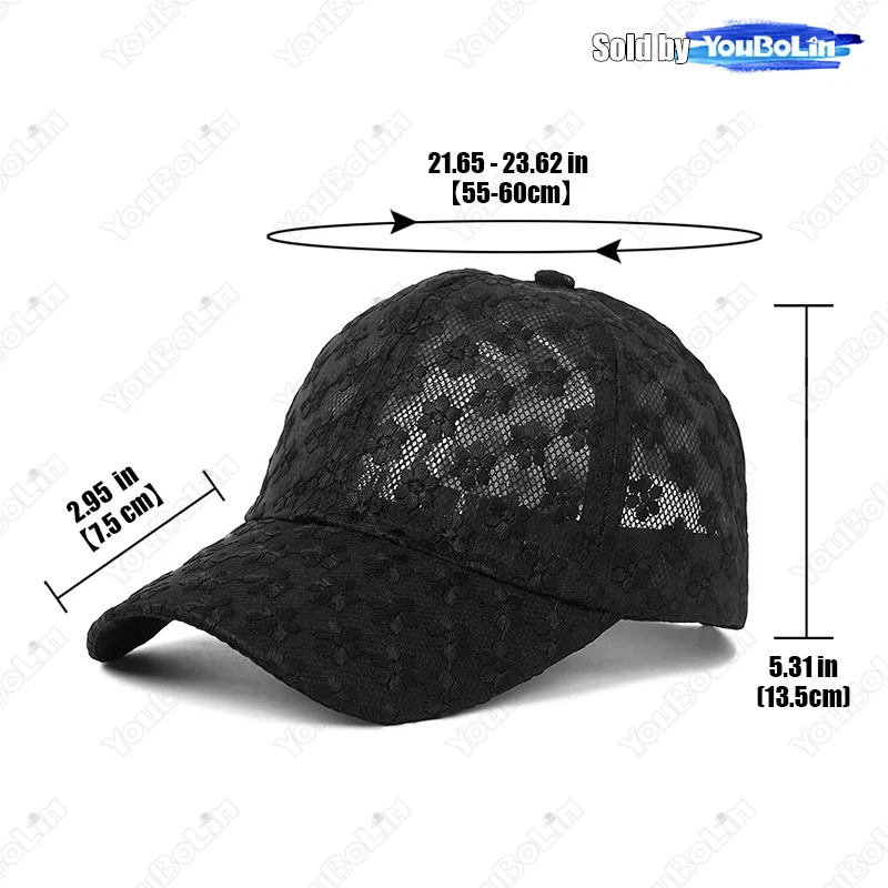 Lace Hat Lightweight Baseball Cap Summer Sun Protection Hats Lace-Up Duckbill Hat Breathable Sun Caps With Wide Brim
