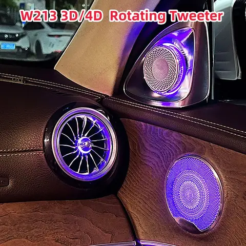 LED 발광 자동차 스피커, 메르세데스 벤츠 E 클래스 W213, 2016-2023, 64 색, 4D 회전 트위터, 3D 트위터 개조