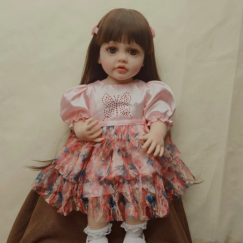 

Reborn Toddler Betty Full Body Silicone Princess Soft Touch Doll with long blond hair Lifelike Real baby doll for Child gift