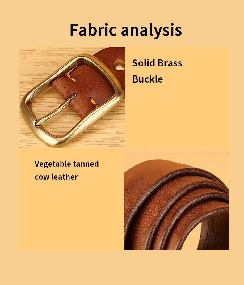 Vollnarbenledergürtel für Herren, 100 % italienischer Gürtel aus echtem, massivem Leder, lässiger Jeansgürtel, 5 mm dick, robuster Arbeitsgürtel für Herren – Detail 2