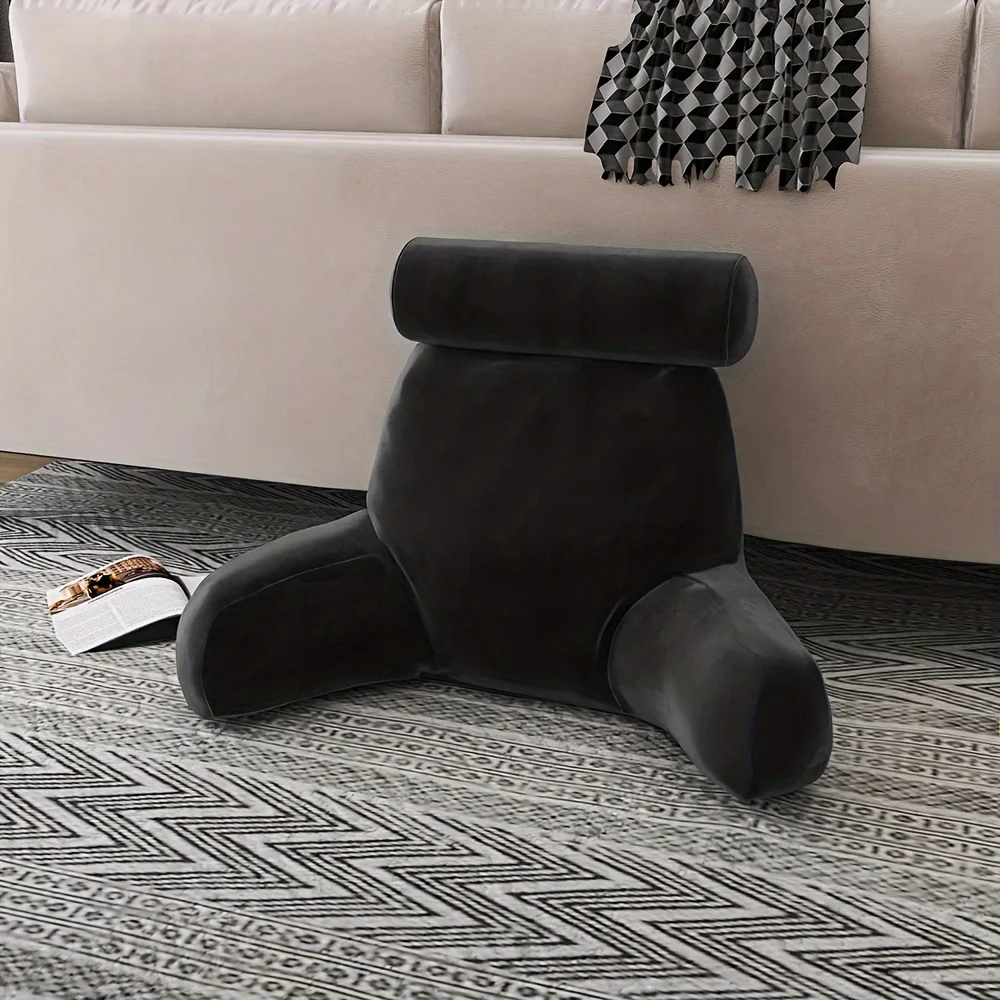 1pc Home Reading Pillow, Jacket All Production Crimping Design, Headrest Piping Design, Removable And Washable, All For The Hidd