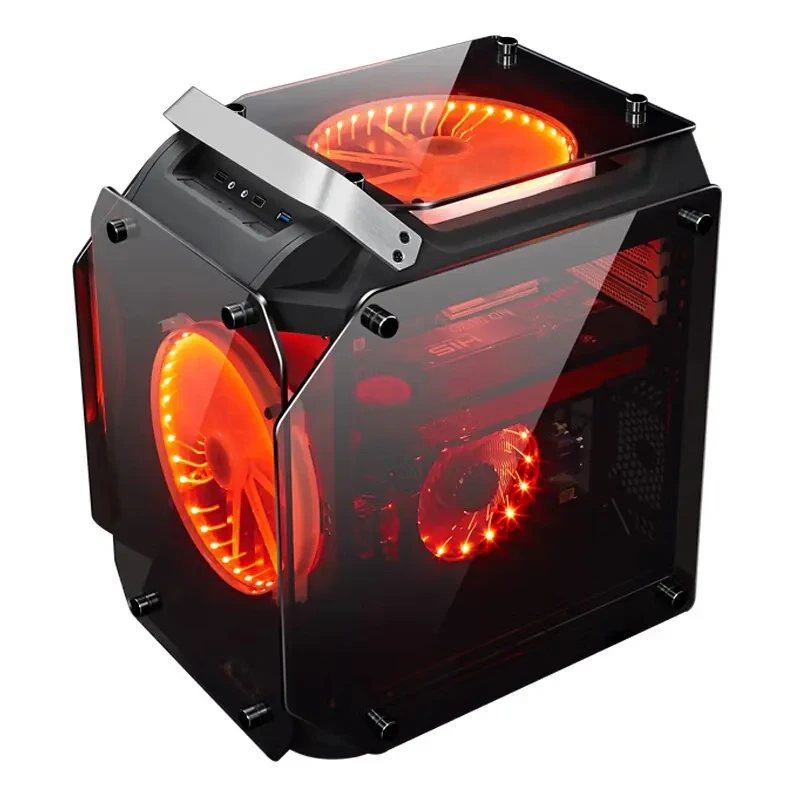 New Style Gaming Case Desktop CPU Server Cabinet Compute Mid Tower ATX MATX Gamer PC Chassis With 20cm RGB Fan