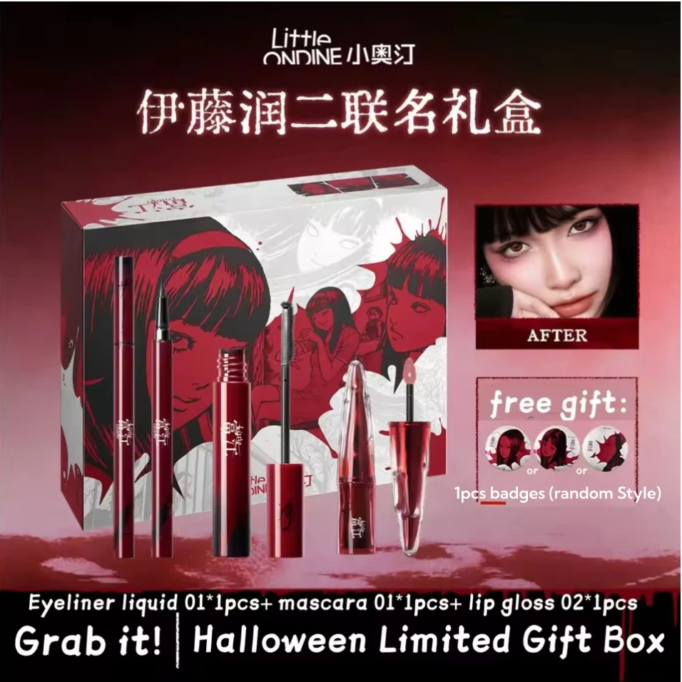Makeup Set Little Ondine Fujiang With Badge Floating Shadow Blush Palette Eyeliner Pencil Mascara blush Liquid Lipstick Cosmetic image 3