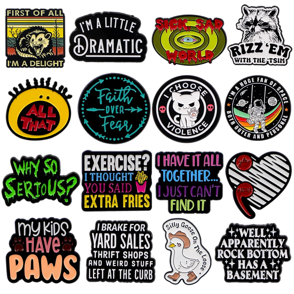 Épinglettes de citation de canard de dessin animé pour hommes et femmes, broche en émail en métal d'horreur sur les vêtements, badges de sac à dos, cadeau de bijoux de mode