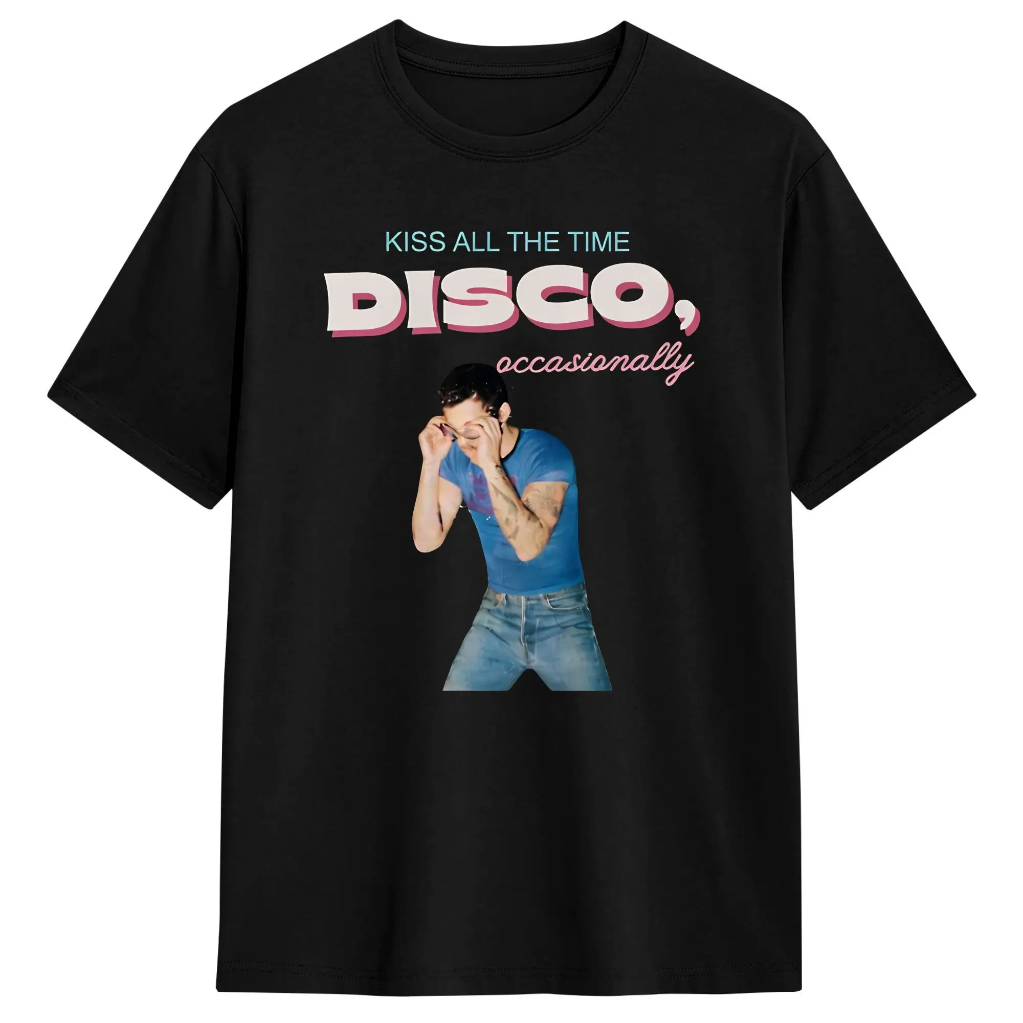 

Oversized T-Shirt Summer Harry Style Kiss All The Time Disco Occasionally Disco Ball Love On Tour Trending Cotton T-Shirts