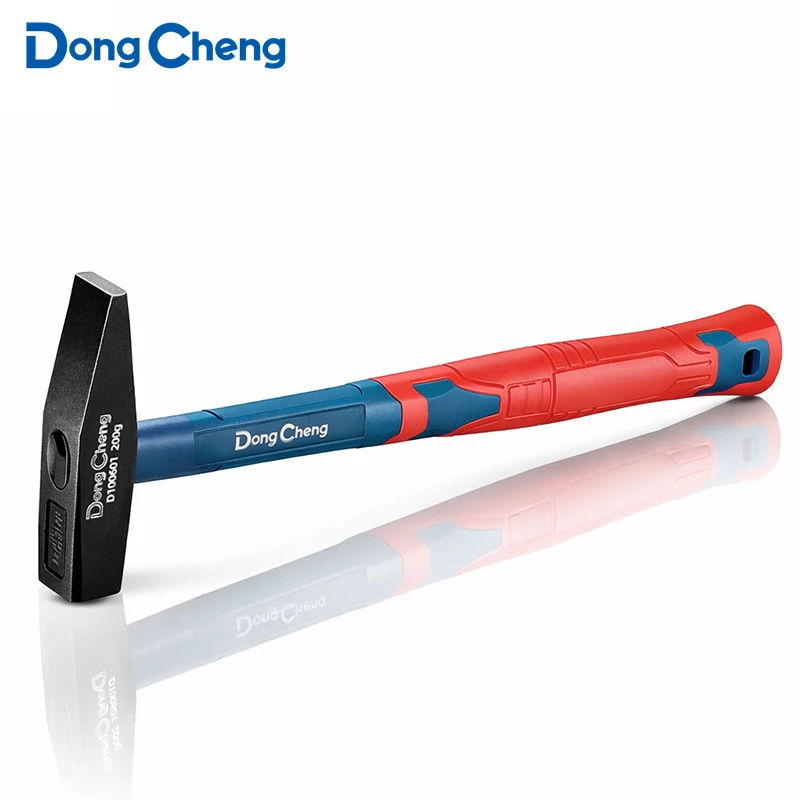 200g Fitter's Hammer for Machining, Fiberglass Handle High Carbon Steel, Shock Absorbent TPR Grip for Metal Finishing