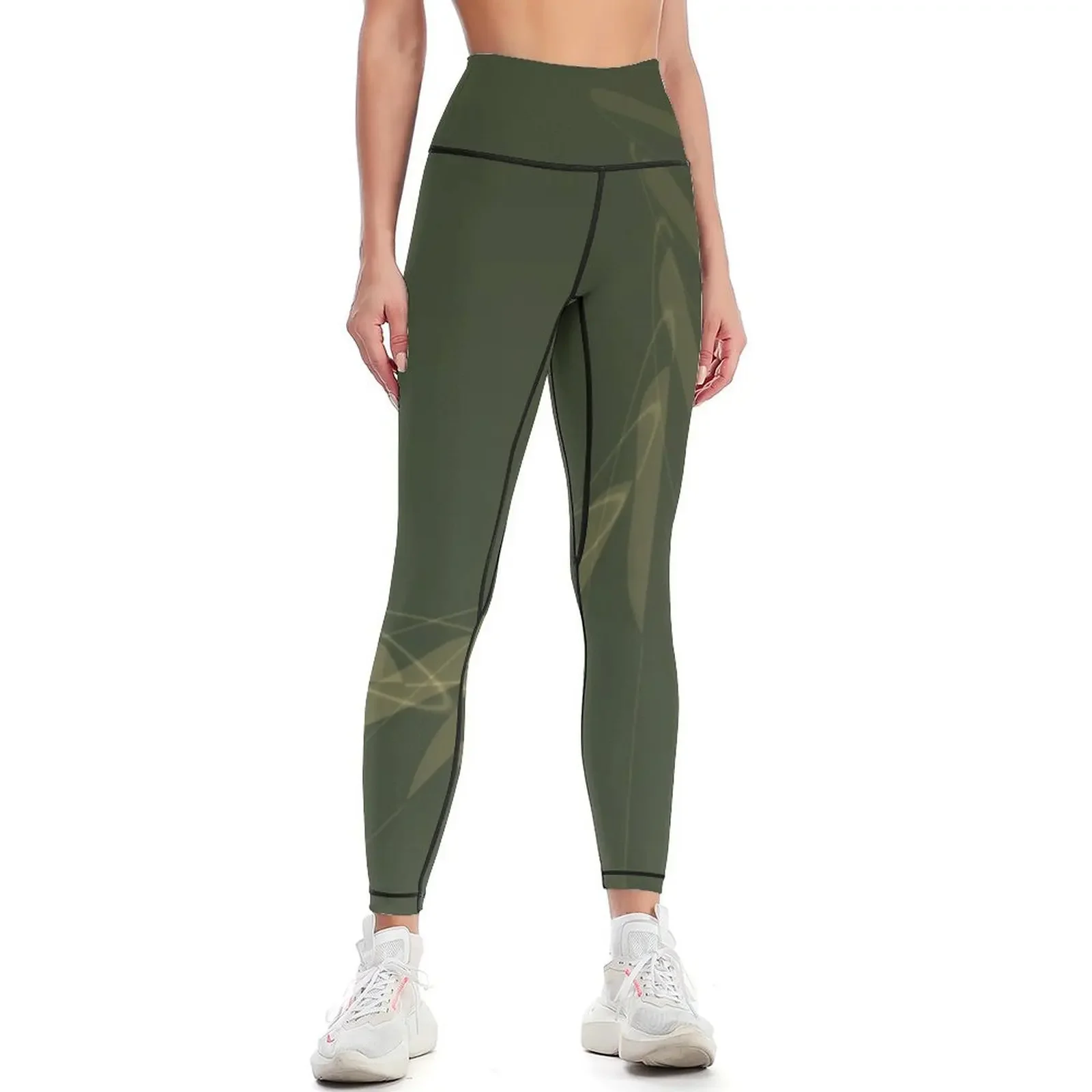 

dark green abstract Leggings Sports pants for gym's sportswear active wear Women's pants Womens Leggings
