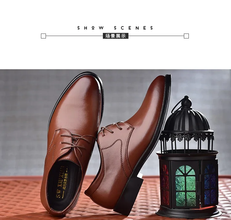 Herren Formelle Lederschuhe Klassischer Stil Herbst Loafer Runde Zehenkappe Atmungsaktiv Rutschfest Business Anzug Hochzeit Büro Freizeitschuhe – Detail 4