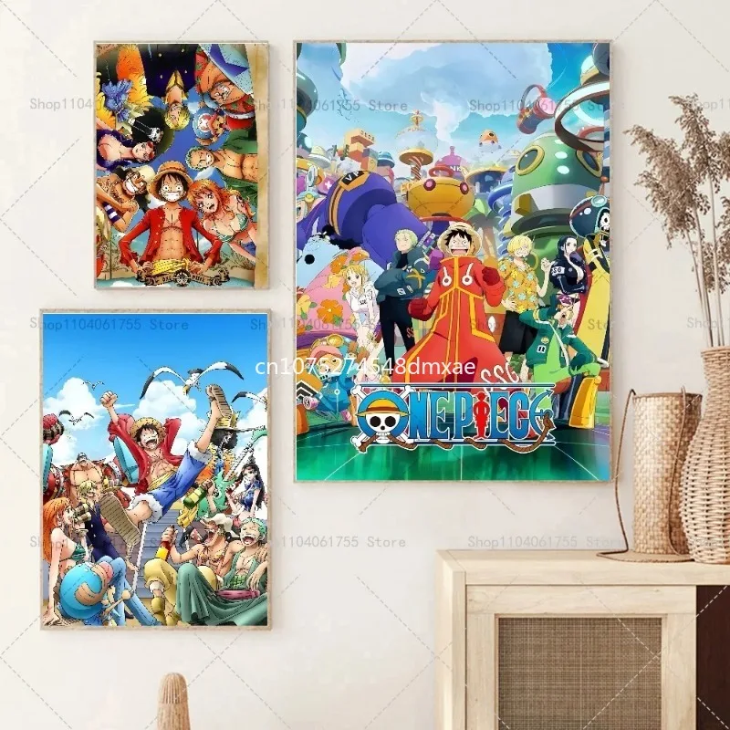 Anime One Piece Luffy Classic Canvas Painting Anime Character Posters HD Wall Art Picture Modern Home Children's Room Decoration