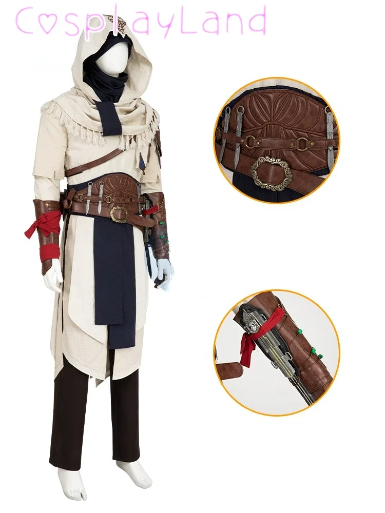 Assassin Basim Cosplay Costume Game Mirage Outfit Basim Battle Suit Adult Man Halloween Carnival Party Comic Con Roleplay Outfit