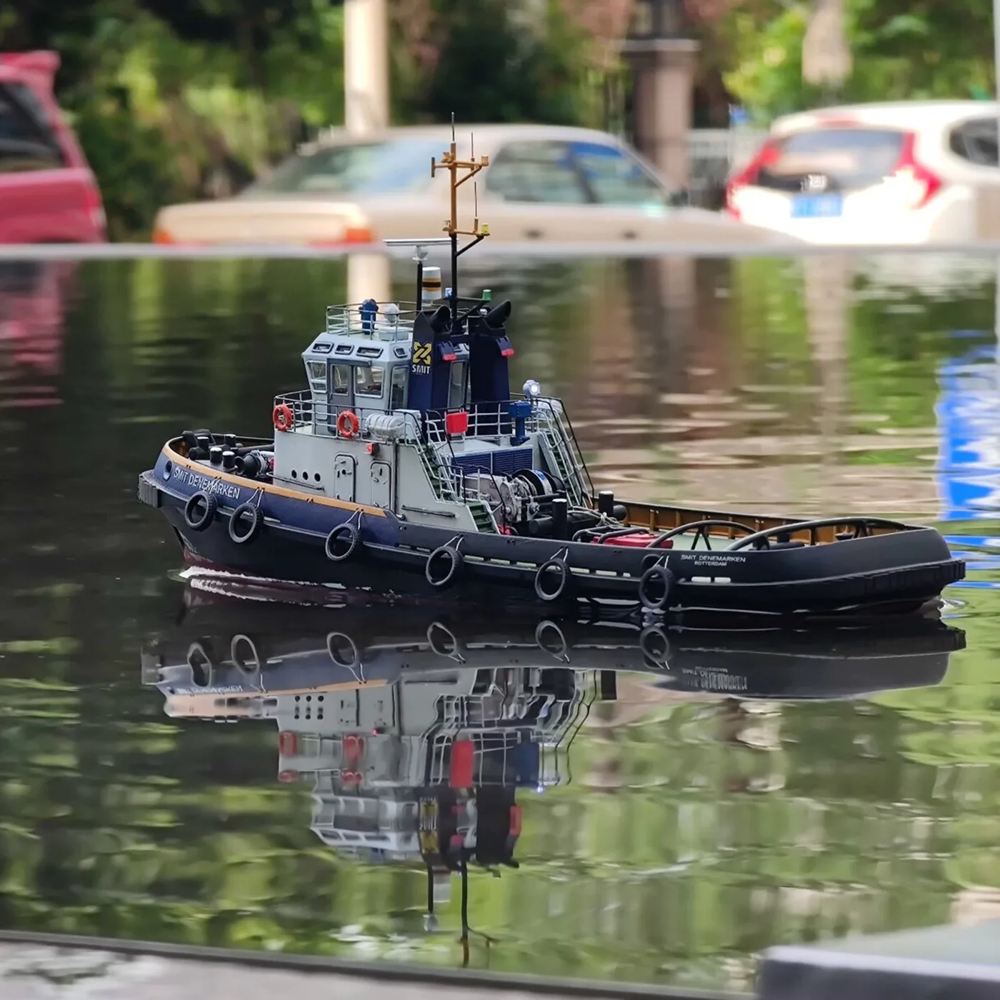 1/100 RC Boot 28cm Dual Motor Smit Fernbedienung Schlepper Licht-härtende Druck Form RC Boot Modell RTR junge Spielzeug Geschenk