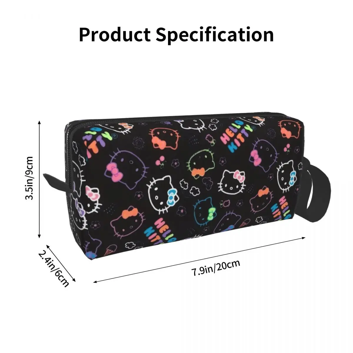 Kawaii Hello Kitty Cosmetic Bag Women Makeup Bags Cute Cartoon Travel Zipper Toiletry Bag Organizer Storage Bag