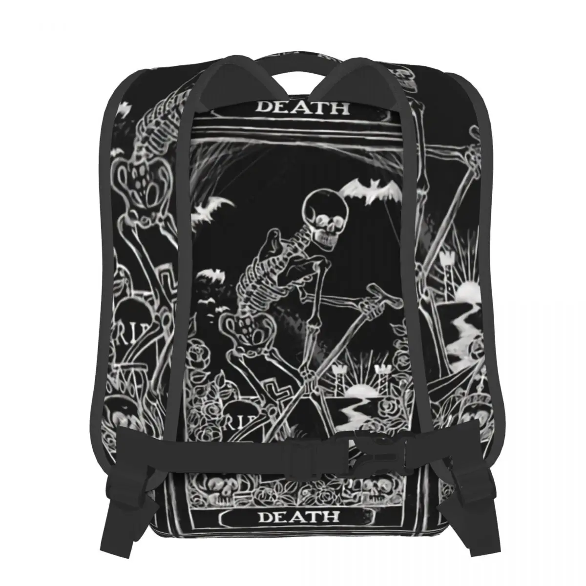 Death Students School Bags Mystery Tarot Card Boy Girl Fashion Teens Books Backpack Soft Rucksack Unisex