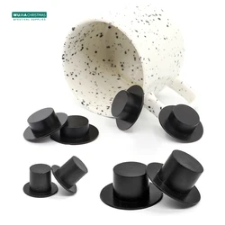 24pcs Mini Cute Clown Doll Black Hat House Ornaments Snowman Hat Accessories for Kids Toys Gift Diy Crafts Supplies Home Decor