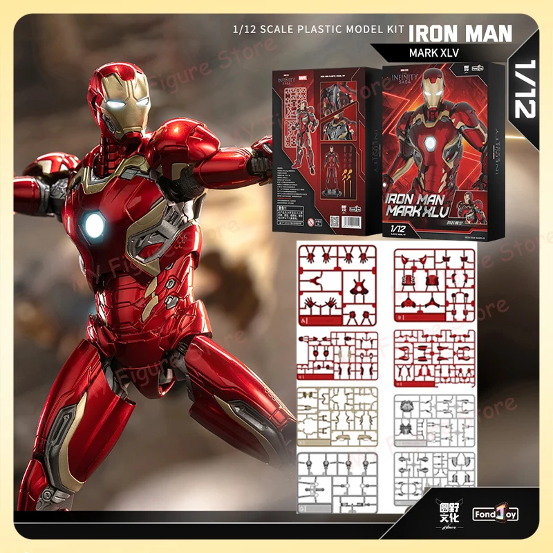 Nuevo Kit de modelo Fondjoy Iron Man MK45 1/12 Infinity Saga Ironman Mark 45 montaje ABS articulación móvil juguete para niños regalo de colección