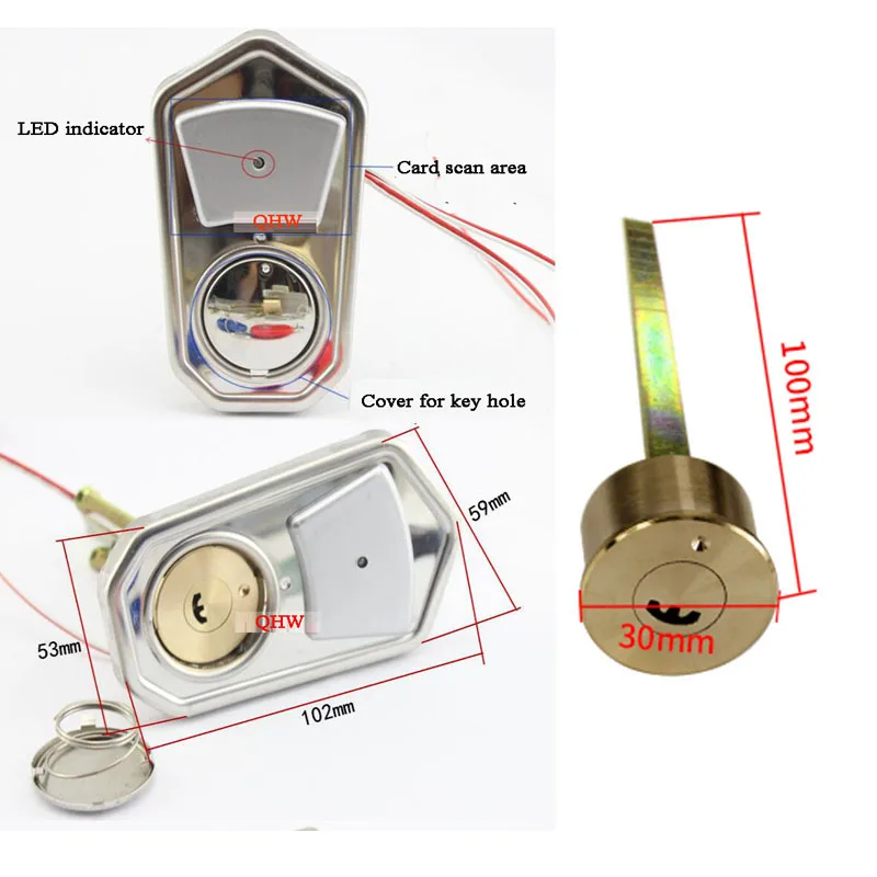 Push Button With 12V Electric Lock Mechanical RIM Lock Invisible Lock Optional Tuya SMart Life App Unlock RF remote Controler