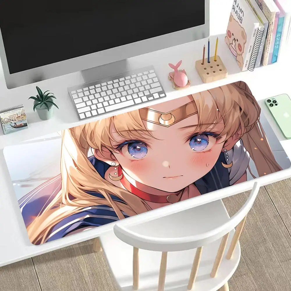 

Sailor Moon Mouse Pad Cute HD Mousepad Pad Extended Gaming Keyboard LargeMousepad 90x40cm XXL Gamer Mousepad