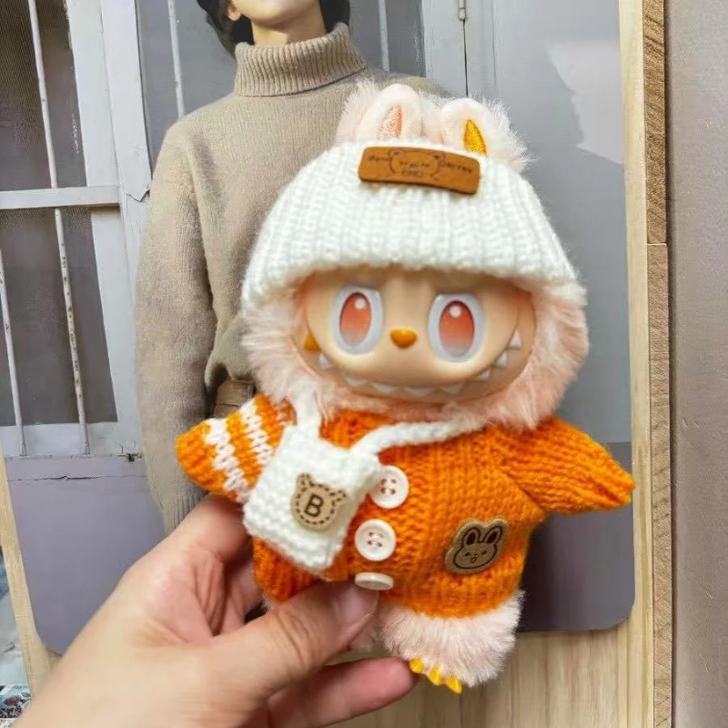

Для Labubu V1 V2 Idol, милая кукольная одежда, модный свитер, аксессуары для сидения, вечеринка, розовый, белый