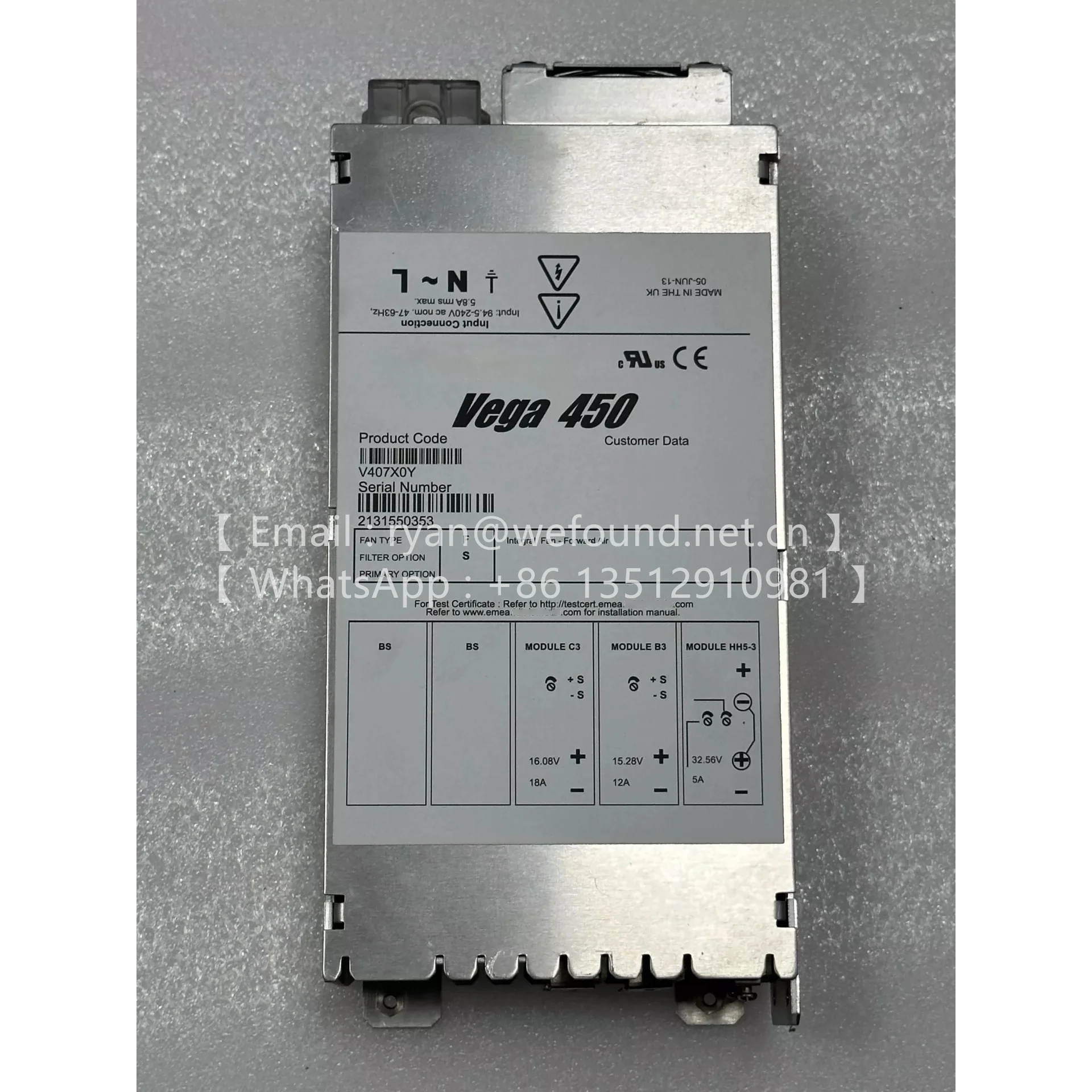 Vega450 V407X0Y V40BS4N V400T0D  V407LMY K40153A V403QXL Vega series AC-DC Power