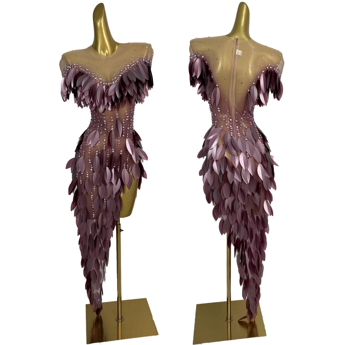 

Блестящее платье с пайетками для выступлений дрэг-квин, фиолетовое длинное асимметричное платье для танцев, сексуальный наряд для женщин, для клуба, вечеринки, бара, Chanmian