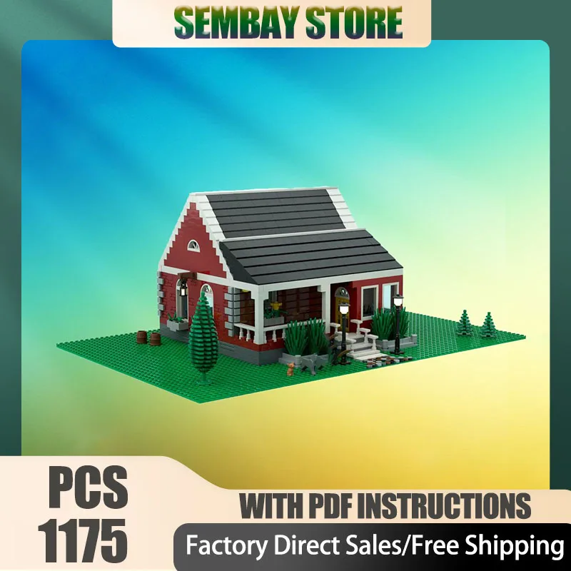 

City Street View Moc Building Bricks Modular Country Road - Farm House Model Technology Blocks Christmas Toy Construction Gifts