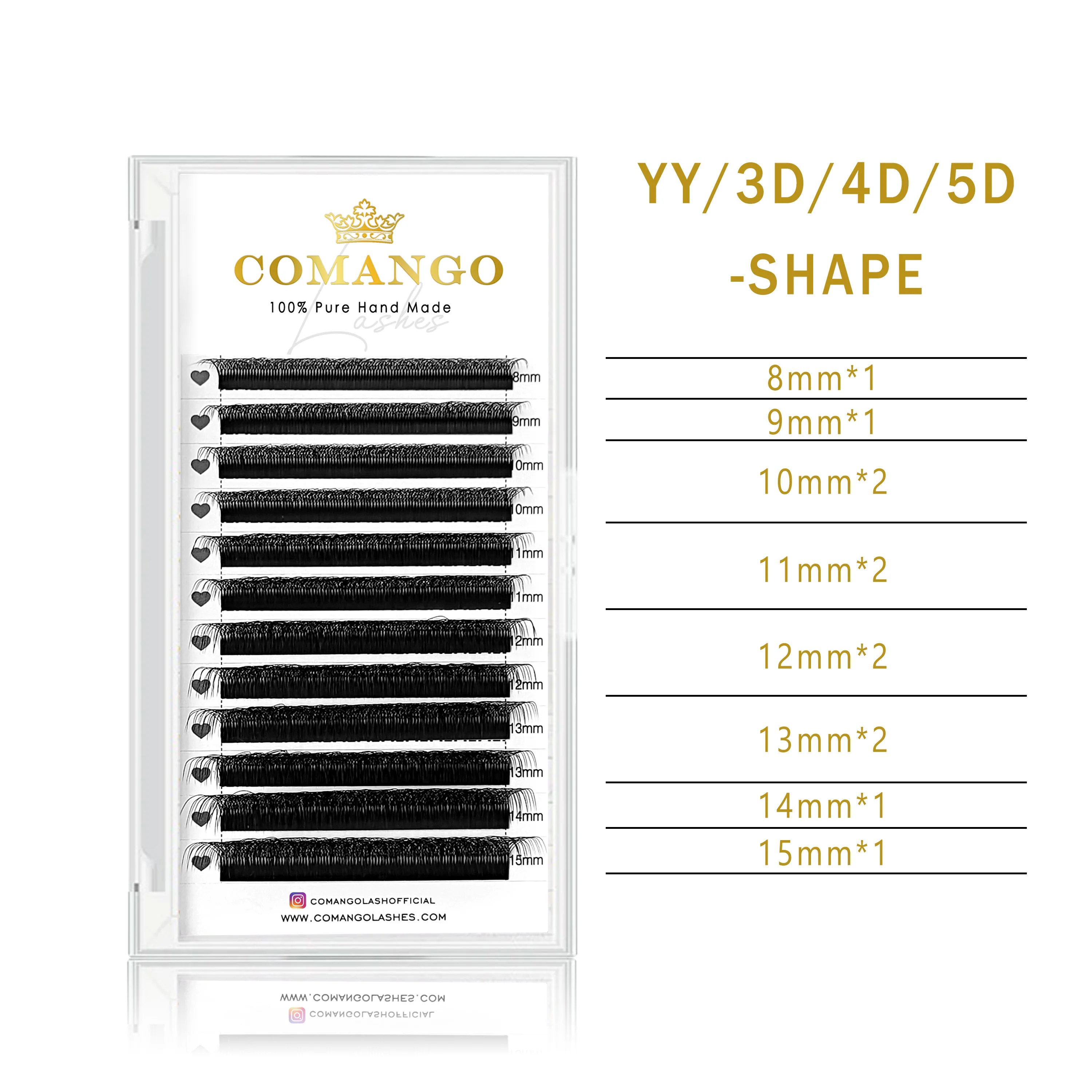 CoMango W Shaped Bloom 2D 3D 4D 5D Premade Fans Eyelash Extensions
