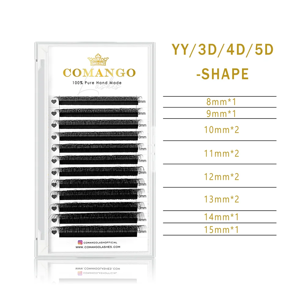 CoMango W Extensiones de Pestañas Floración Automática 2d/3d/4d/5d/6d/8d Postizas 0.07 CD Abanicos Premade Volumen Individuales 3