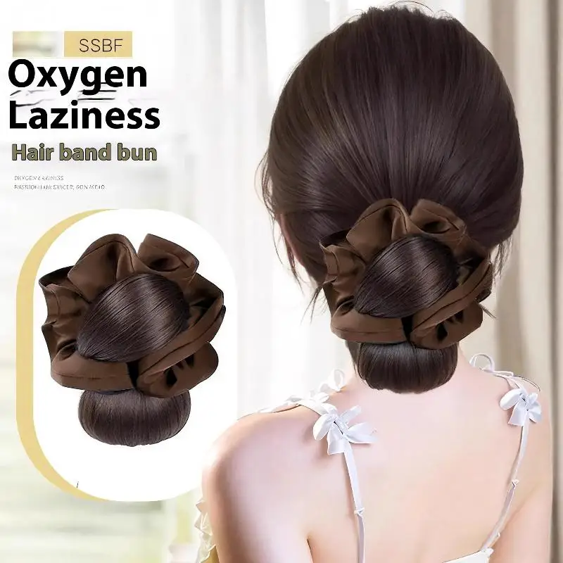 

Low Bun Wig Hair Clip-In Messy Bun Hairpiece Straight Hair Extension For Effortless Updo Synthetic Claw Messy Hair Bun For Women