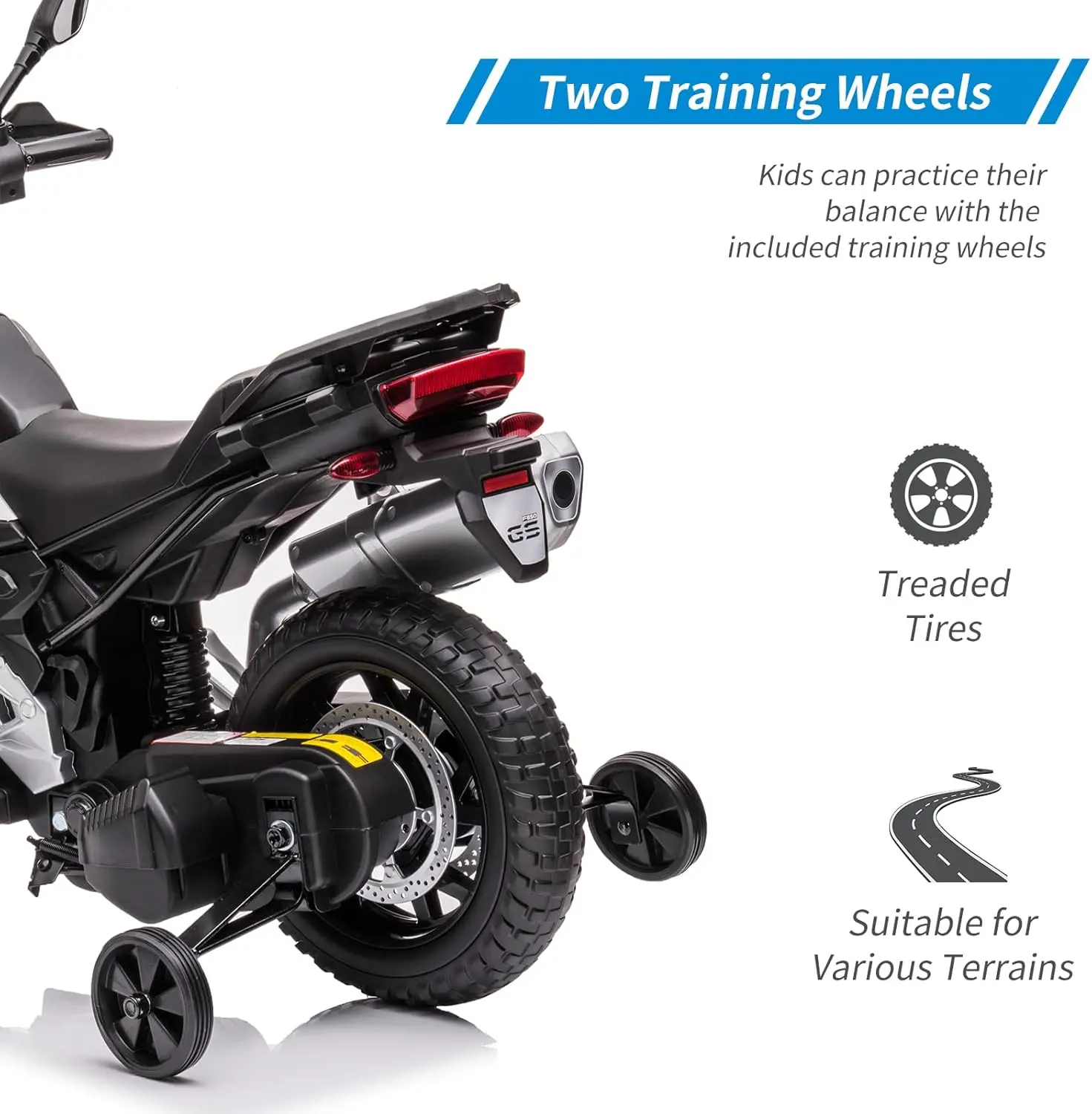 12V 7AH 오토바이 탑승, 라이센스 어린이 오토바이, 고속/저속, EVA 타이어, LED 헤드라이트, 스프링 서스펜션, 음악, 탑승