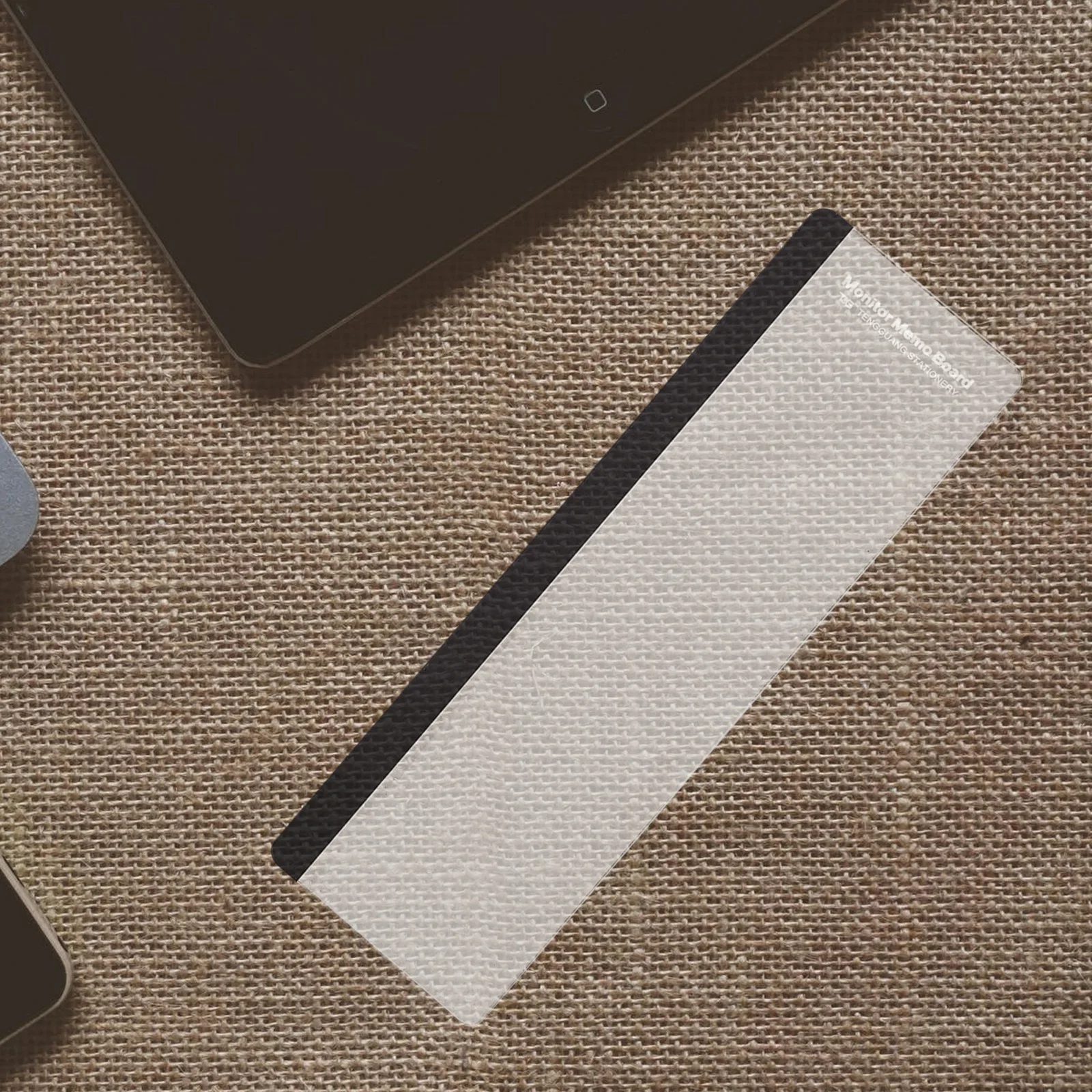 กระดานบันทึกอะคริลิคใส แผงหน้าจอด้านขวาของจอภาพ สำหรับสำนักงาน ใช้เป็นที่ติดข้อความเตือน ที่วางโทรศัพท์ พร้อมกาวในตัว