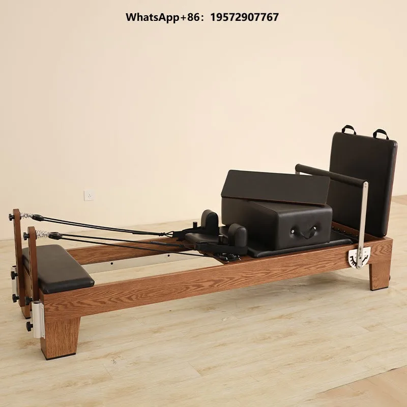 Customized High Quality Fitness Equipment Pilates Reformer Wood Oak Core Bed for Yoga Studio for Sale