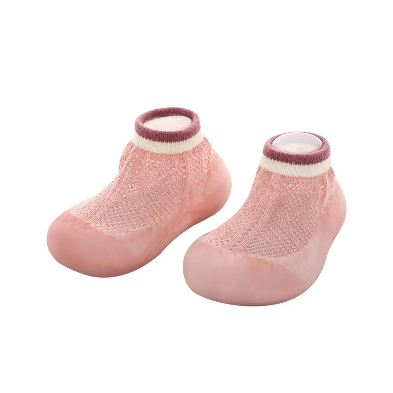 Sapatos infantis de malha respirável, sola macia, sola de borracha, resistente ao desgaste, vela antiderrapante, bebê do jardim de infância
