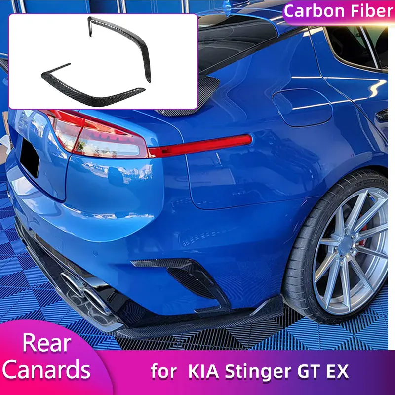 

Задний бампер из углеродного волокна для KIA Stinger GT EX Hatchback 2018-2023, гоночная крышка заднего вентиляционного отверстия, накладки, комплекты кузова FRP