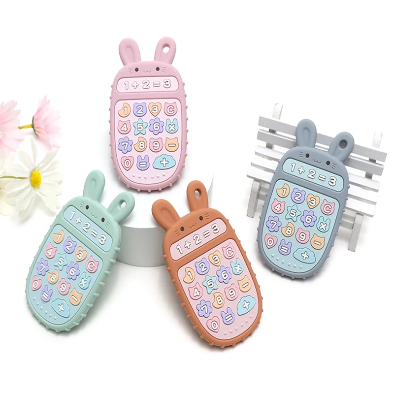 

Baby Teething Toy Cartoon Rabbit Phone Teether Neonatal Dental Care Anti-eating Hand Grinding Stick Baby Sensory Toy Baby Gift