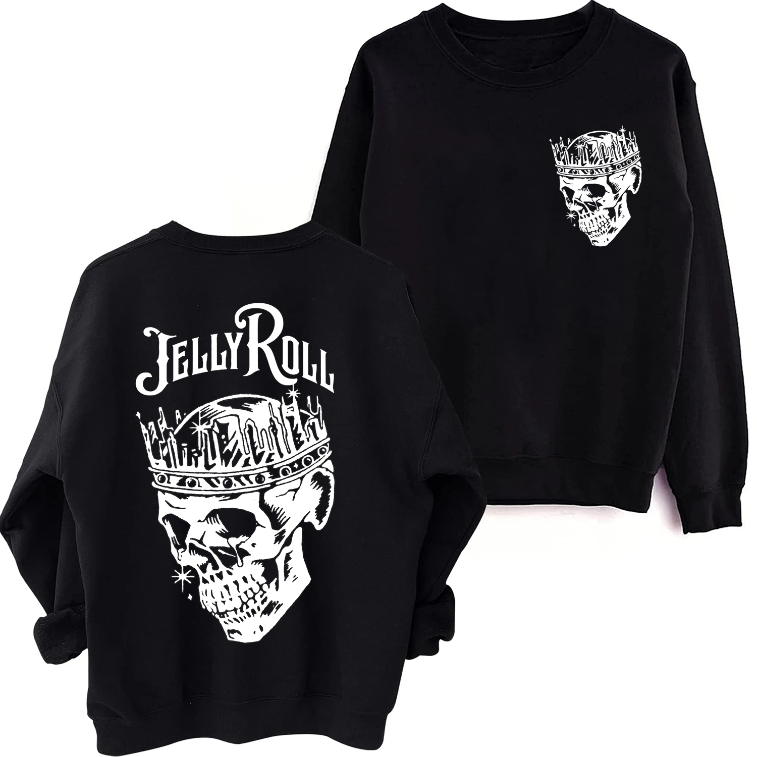 Jelly Roll The Beautifully Broken Tour 2024 Sweatshirt Harajuku Round Neck Long Sleeve Oversized Hoodie Fans Gift