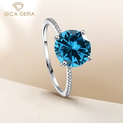 Gica Gema 3.0Ct  Real Solid 925 Sterling Silver Ring Fashion Women Gift 5A Zircon Jewelry Brand Wedding Engagement Silver Rings